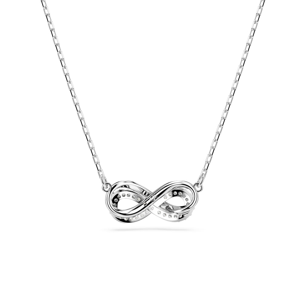 Swarovski Hyperbola Rhodium Plated White Pavé Infinity Necklace