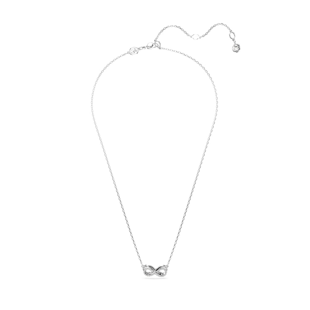 Swarovski Hyperbola Rhodium Plated White Pavé Infinity Necklace