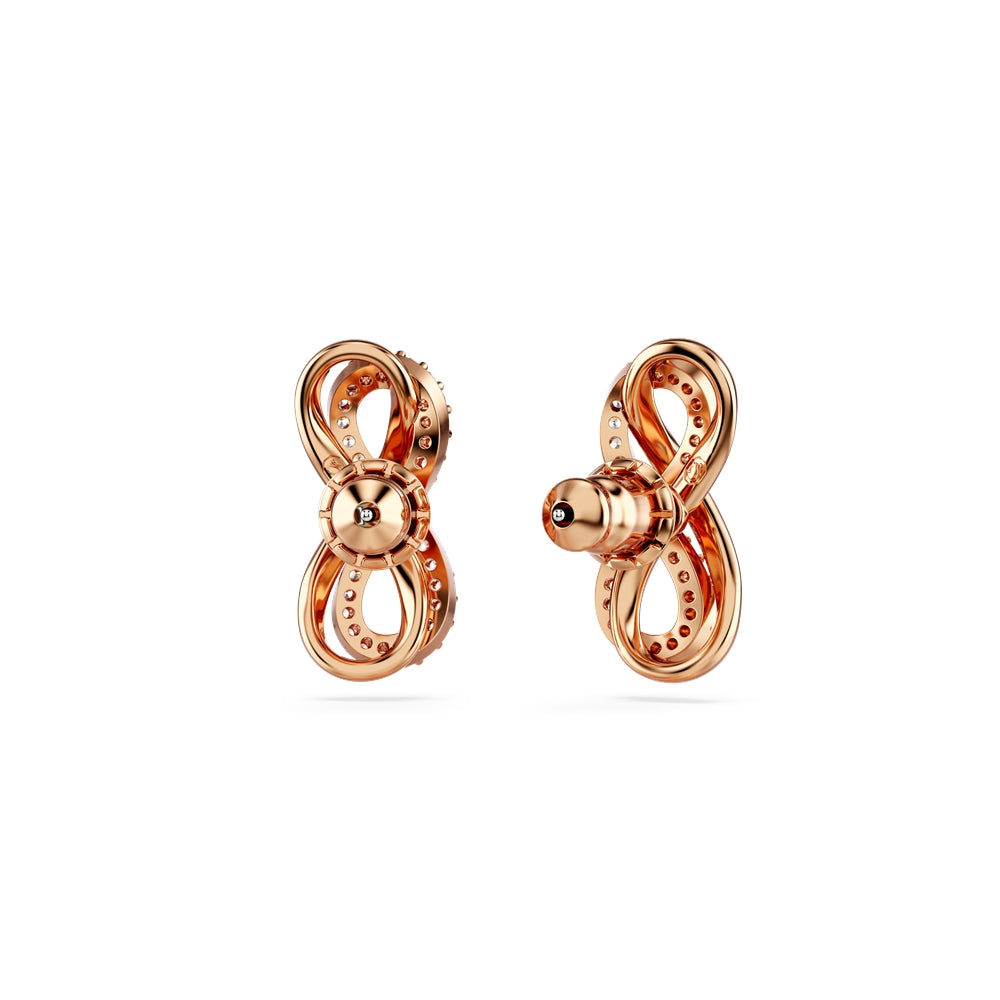Swarovski Hyperbola Infinity Rose Gold-Tone Plated Stud Earrings