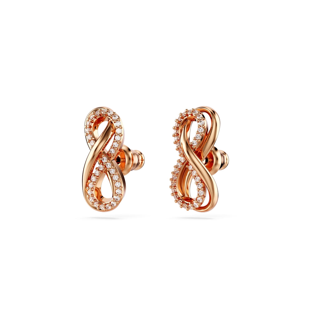 Swarovski Hyperbola Infinity Rose Gold-Tone Plated Stud Earrings