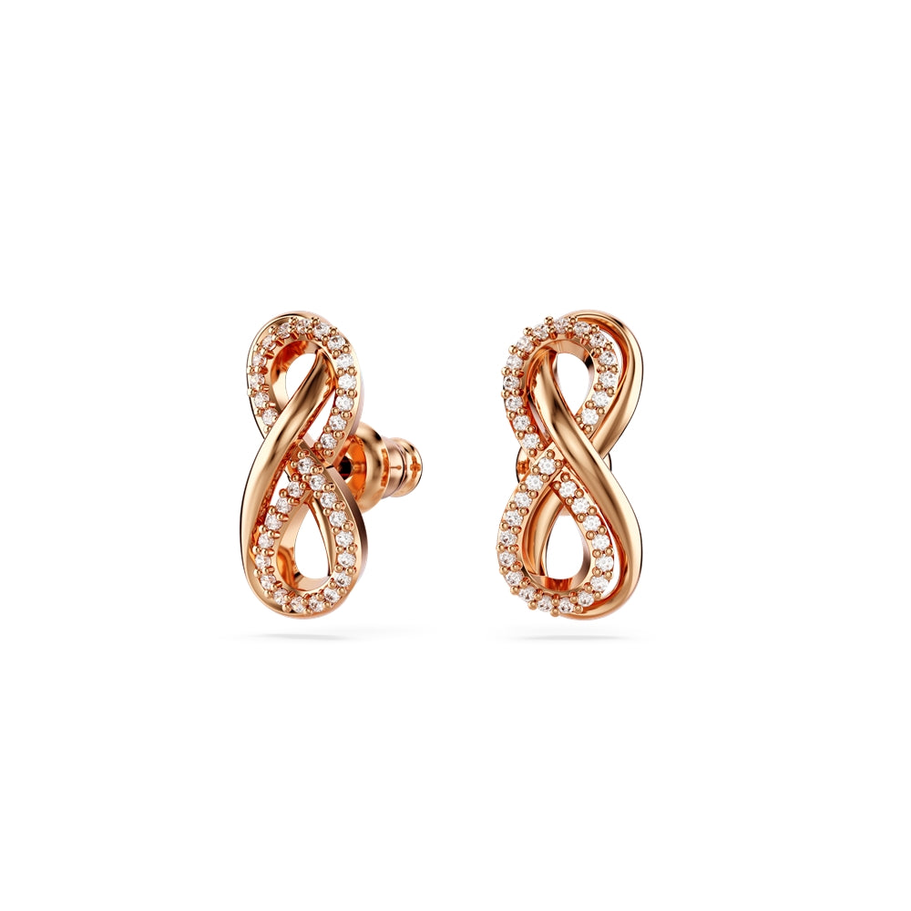 Swarovski Hyperbola Infinity Rose Gold-Tone Plated Stud Earrings