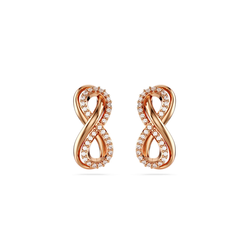 Swarovski Hyperbola Infinity Rose Gold-Tone Plated Stud Earrings