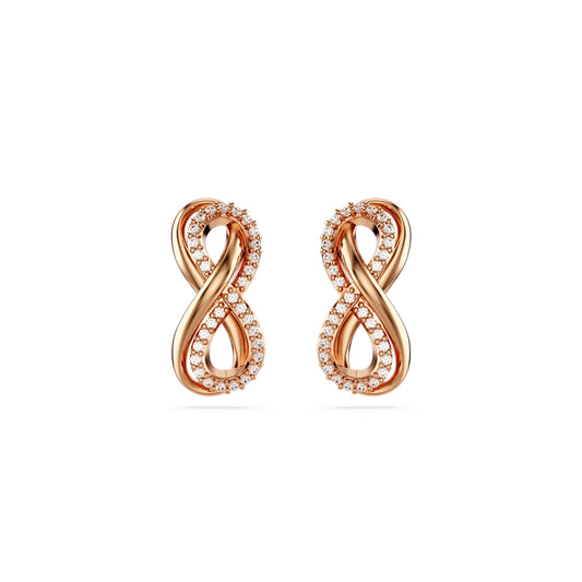 Swarovski Hyperbola Infinity Rose Gold-Tone Plated Stud Earrings