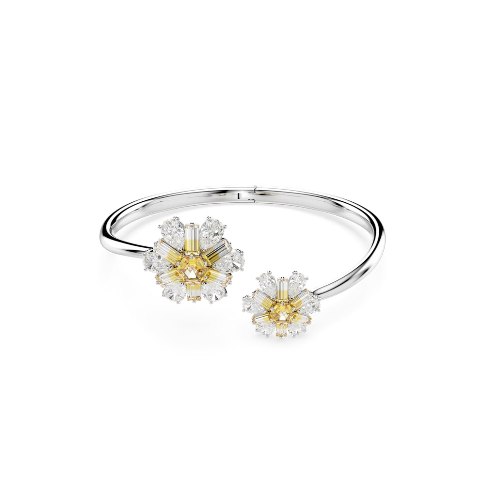 Swarovski Idyllia Yellow Flower Rhodium Plated Bangle