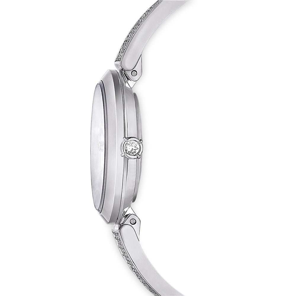 Swarovski Illumina Silver Tone Metal Bracelet Swiss Made Watch