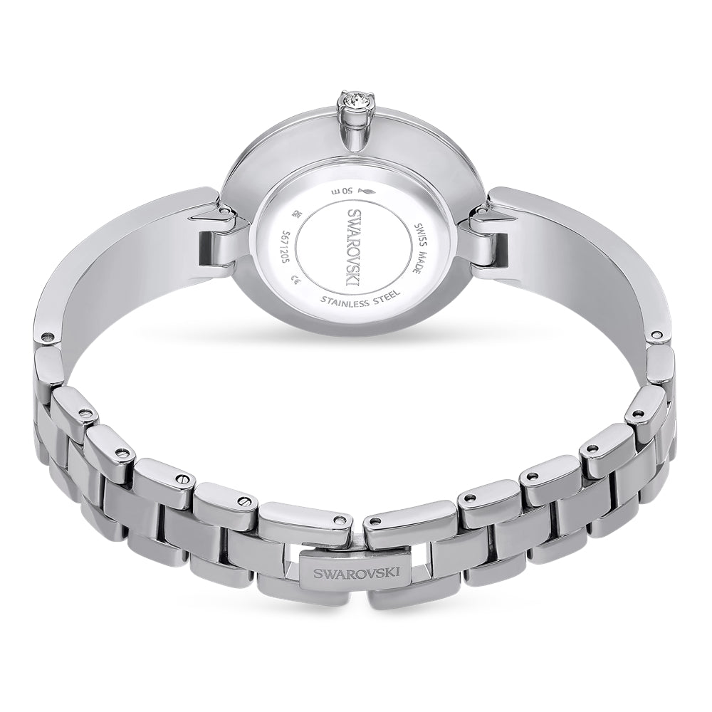 Swarovski Illumina Silver Tone Metal Bracelet Swiss Made Watch