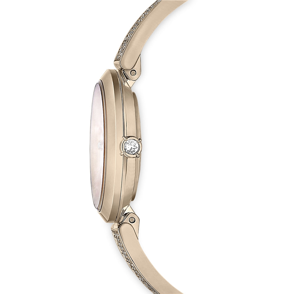 Swarovski Illumina Champagne Tone Metal Bracelet Swiss Made Watch