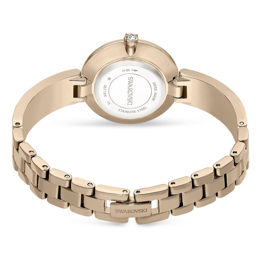 Swarovski Illumina Champagne Tone Metal Bracelet Swiss Made Watch