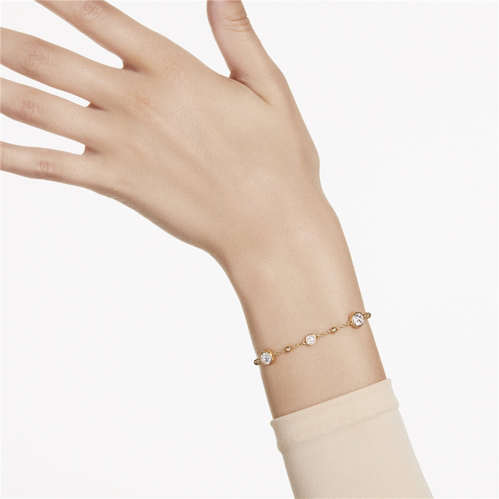 Swarovski Imber Gold Round Cut White Crystal Bracelet