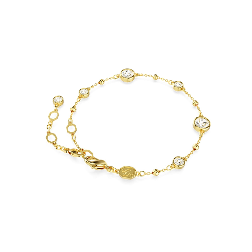 Swarovski Imber Gold Round Cut White Crystal Bracelet