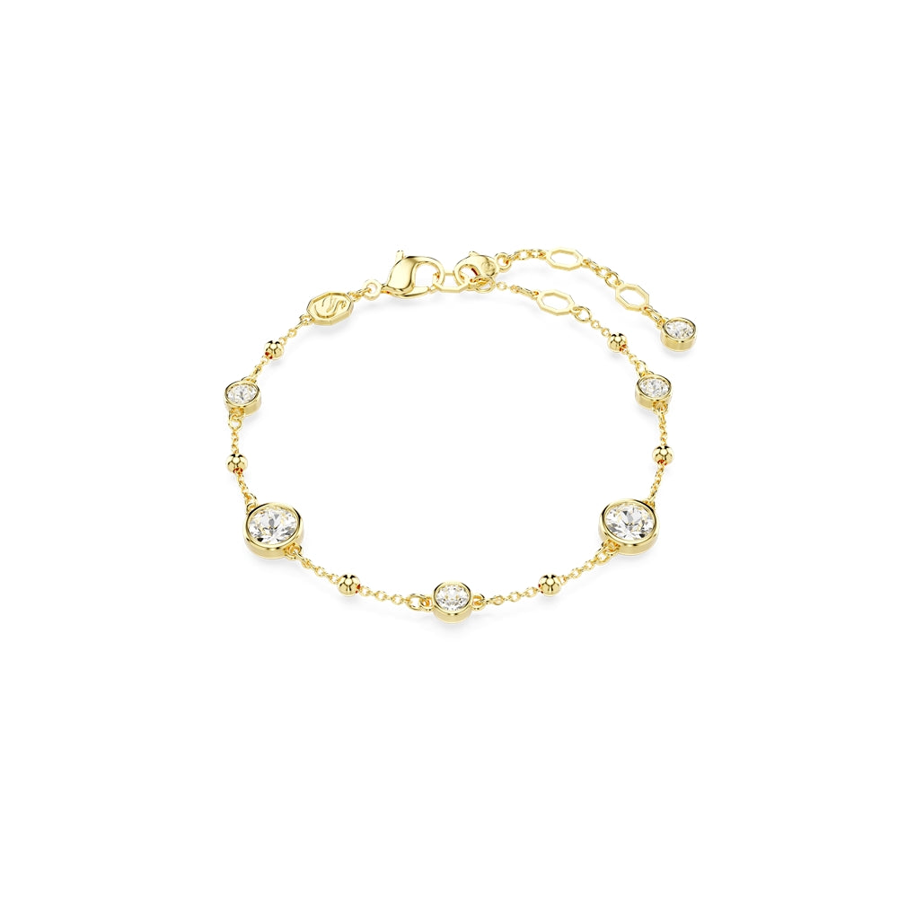 Swarovski Imber Gold Round Cut White Crystal Bracelet