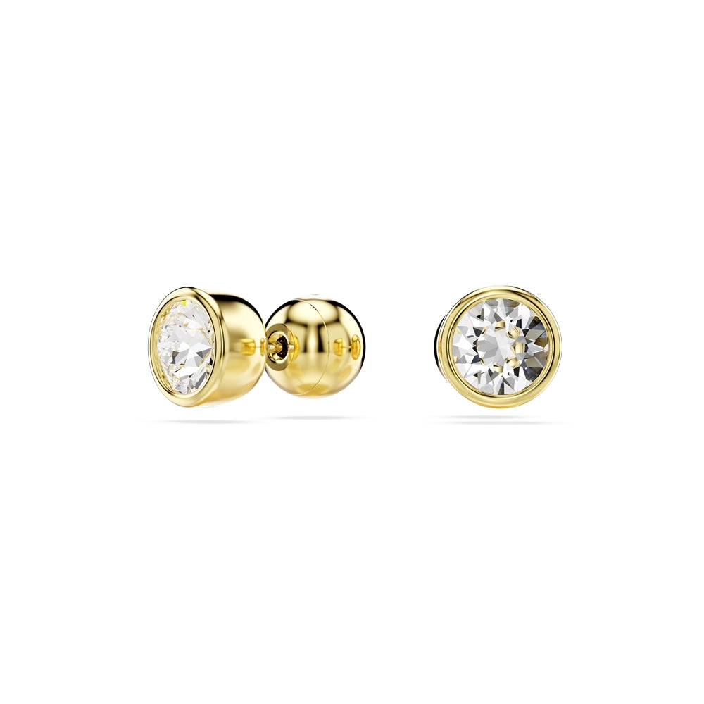 Swarovski Imber Round Cut White Crystal Gold-Tone Plated Stud Earrings