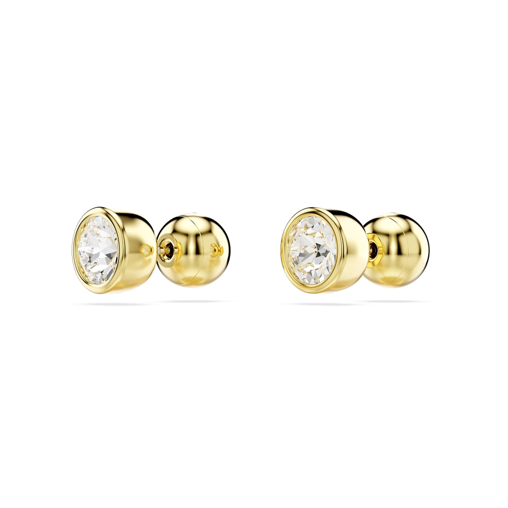 Swarovski Imber Round Cut White Crystal Gold-Tone Plated Stud Earrings