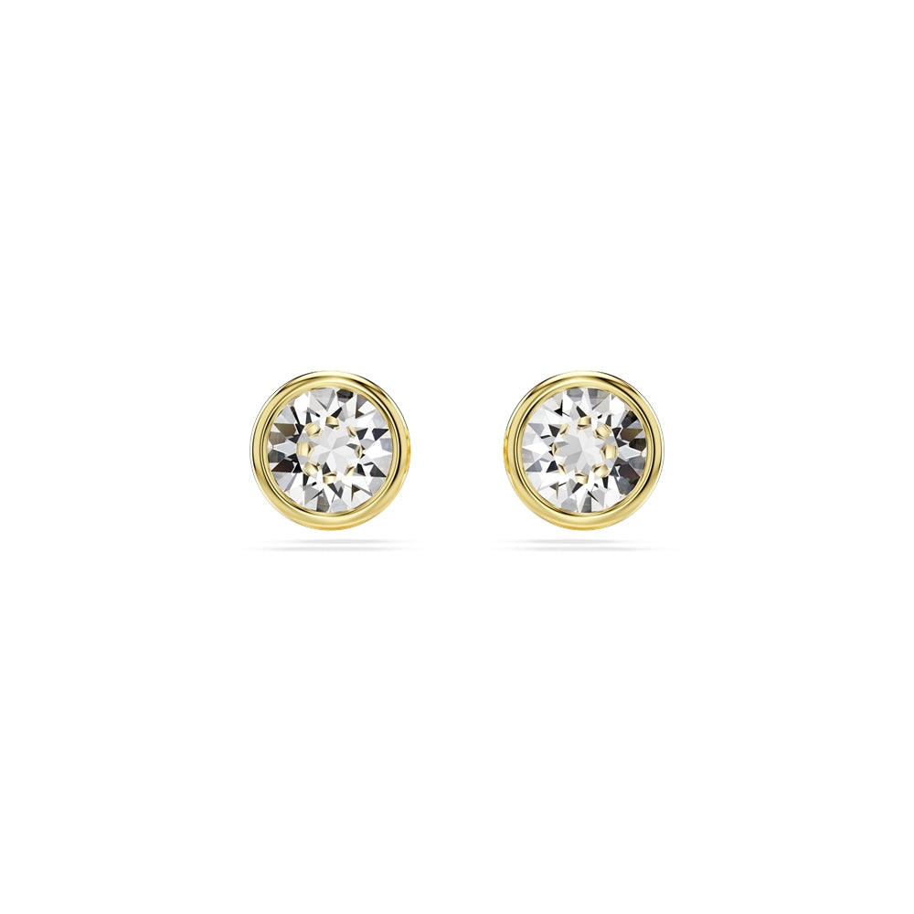 Swarovski Imber Round Cut White Crystal Gold-Tone Plated Stud Earrings