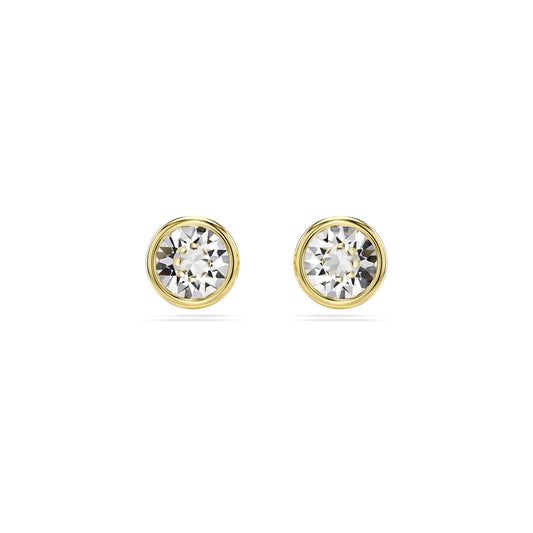 Swarovski Imber Round Cut White Crystal Gold-Tone Plated Stud Earrings
