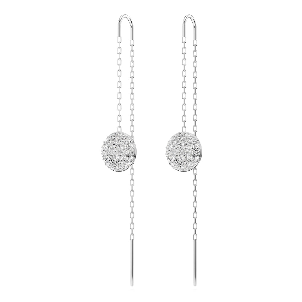 Swarovski Meteora Rhodium Plated White Crystal Drop Earrings