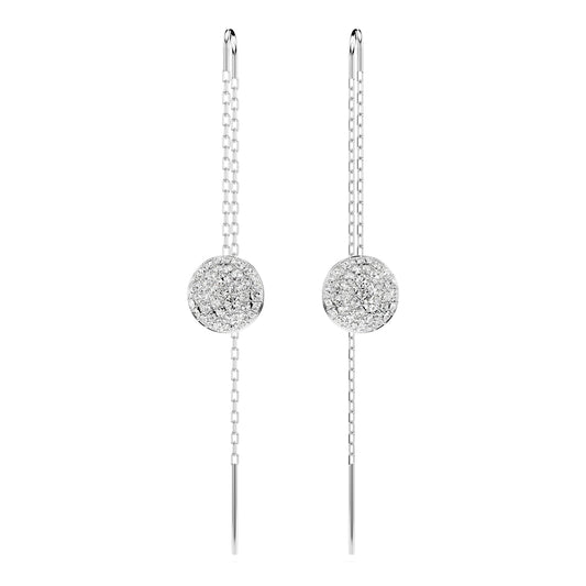 Swarovski Meteora Rhodium Plated White Crystal Drop Earrings