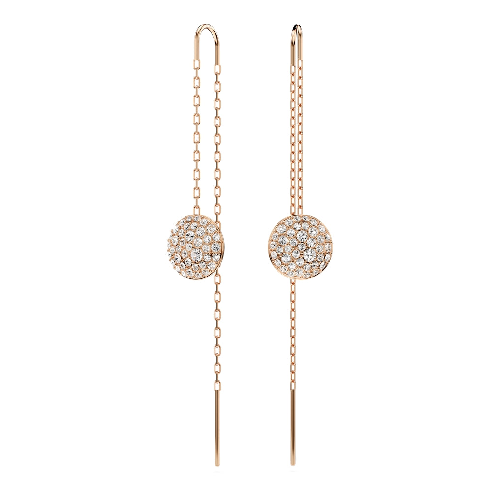 Swarovski Meteora Rose-Gold White Crystal Drop Earrings
