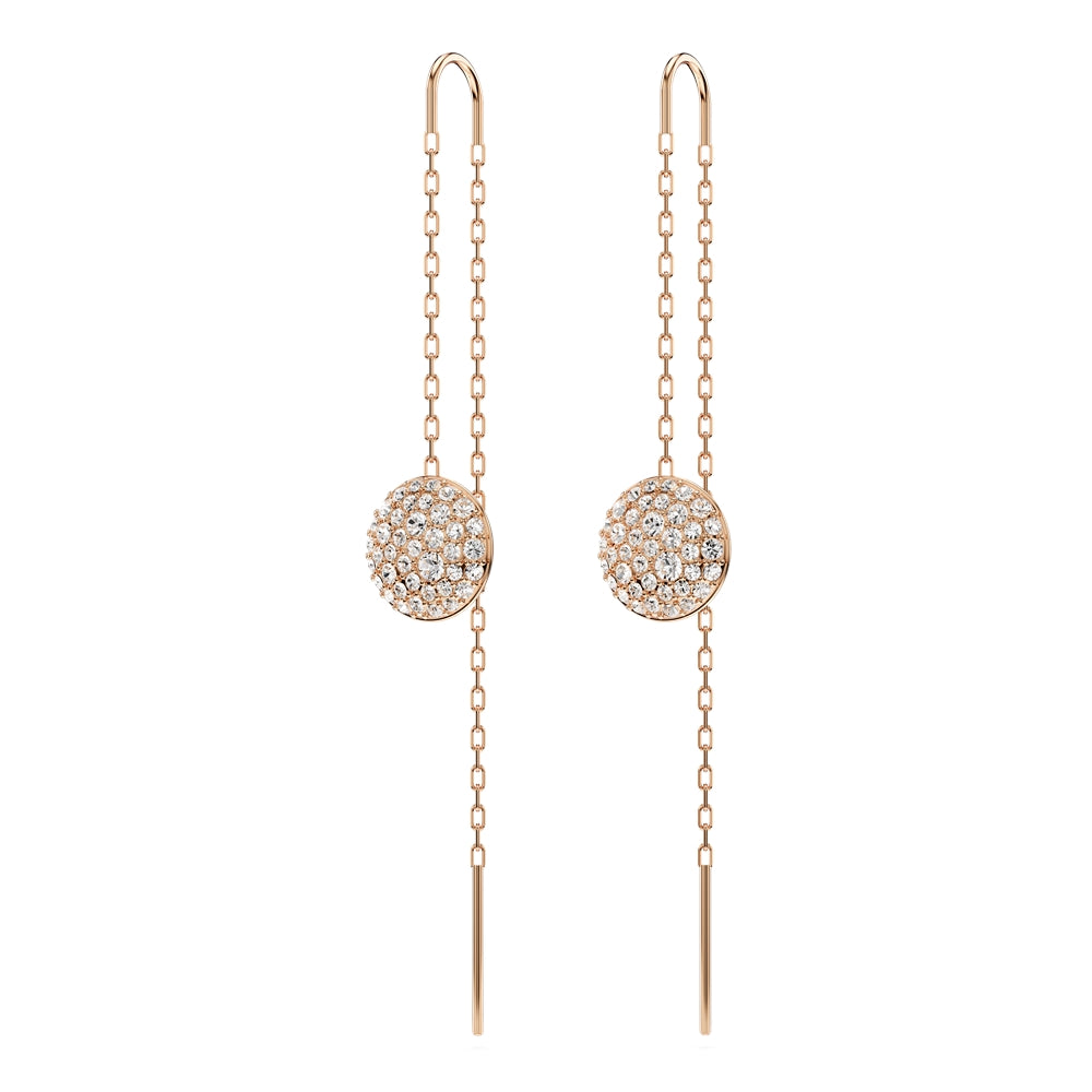 Swarovski Meteora Rose-Gold White Crystal Drop Earrings