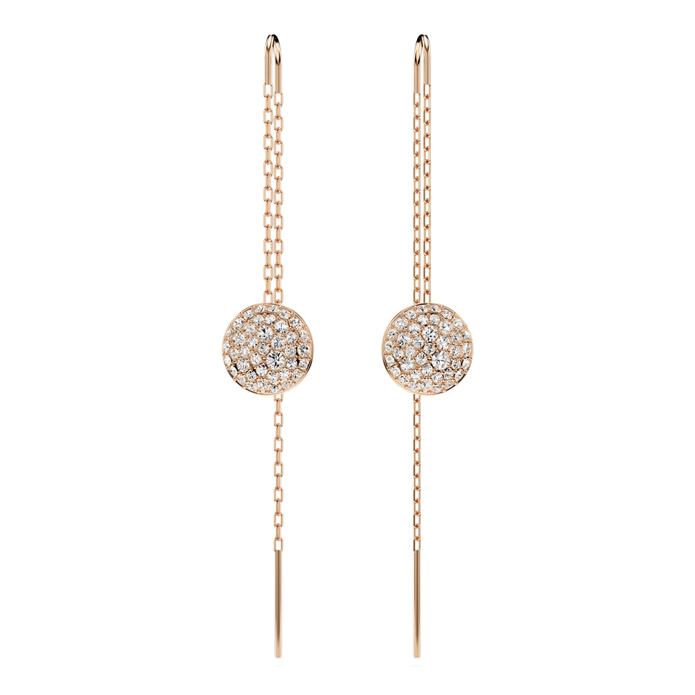 Swarovski Meteora Rose-Gold White Crystal Drop Earrings