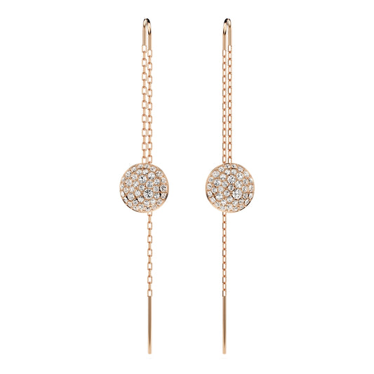 Swarovski Meteora Rose-Gold White Crystal Drop Earrings