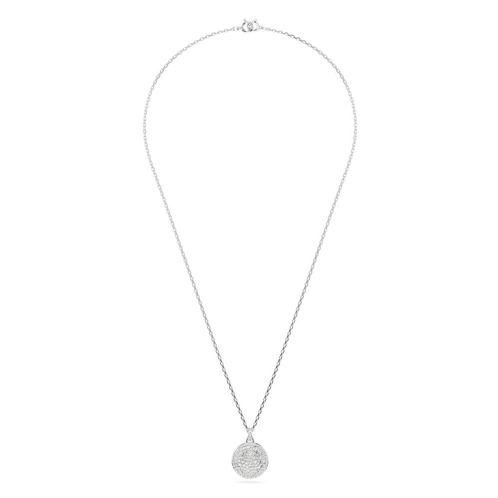 Swarovski Meteora Rhodium White Pavé Layered Pendant Necklace