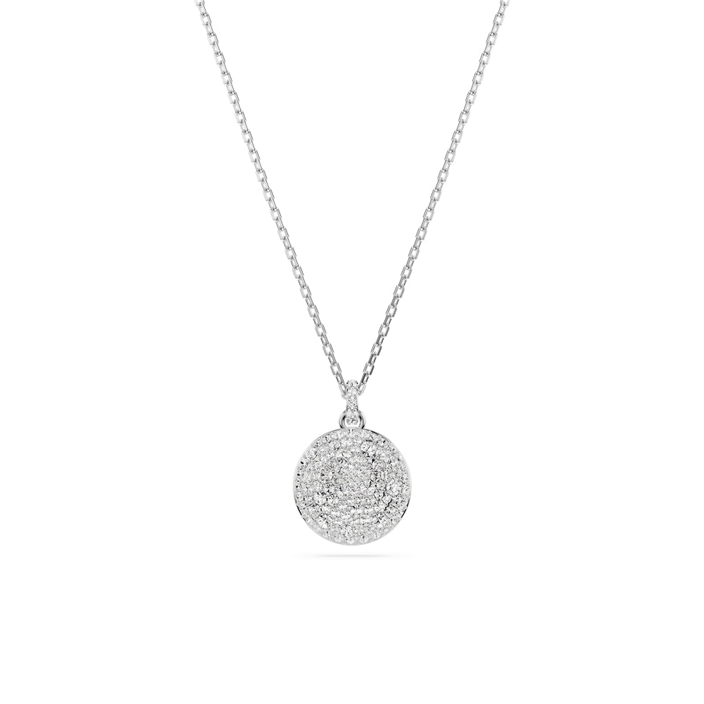 Swarovski Meteora Rhodium White Pavé Layered Pendant Necklace