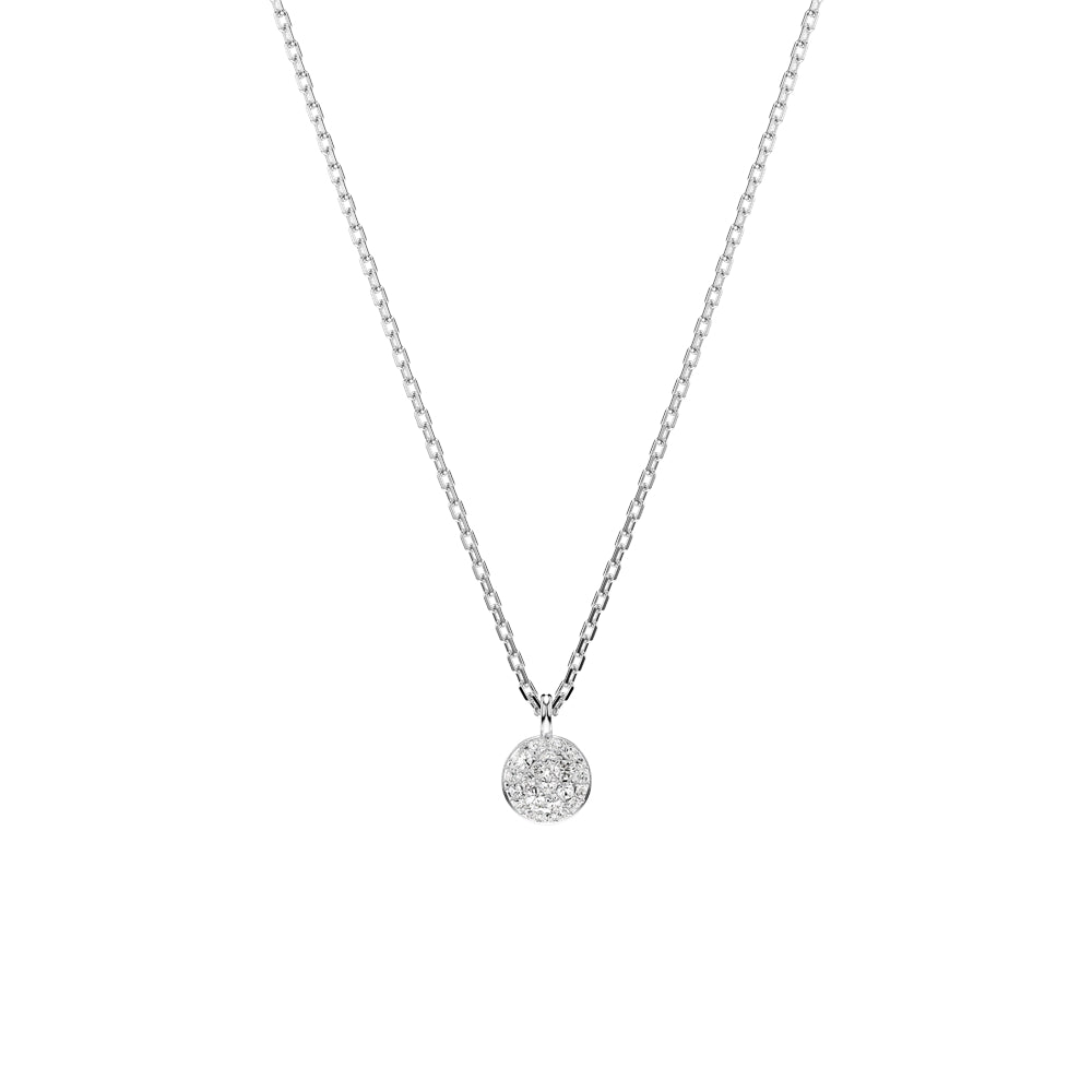 Swarovski Meteora Rhodium White Pavé Layered Pendant Necklace