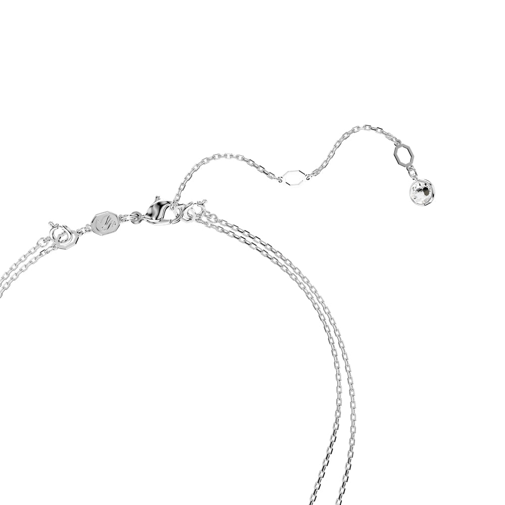 Swarovski Meteora Rhodium White Pavé Layered Pendant Necklace