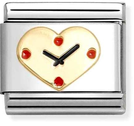 Nomination Clock Heart Charm