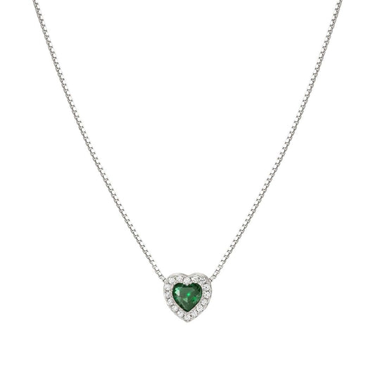 Nomination Silver Green CZ Heart Necklace