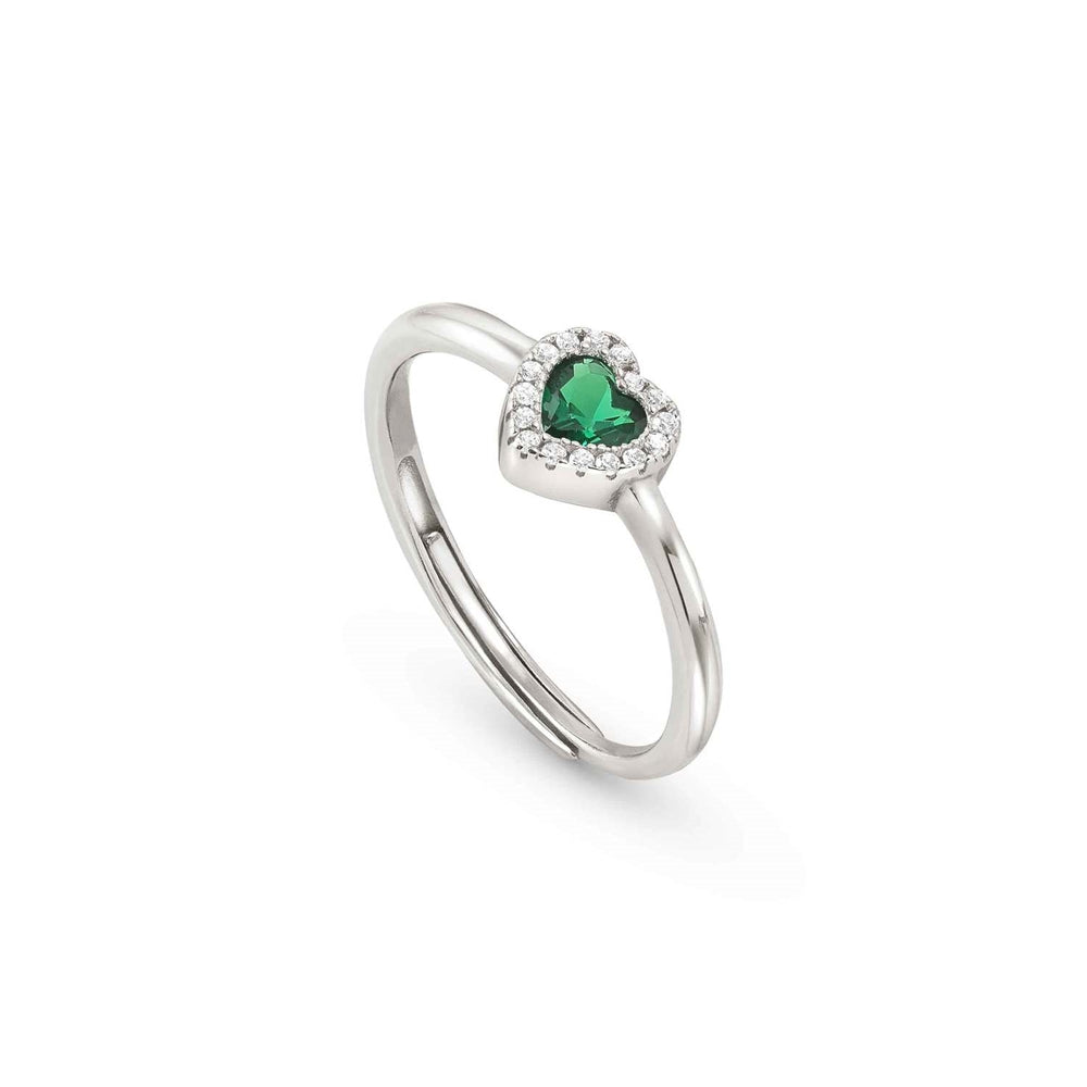 Nomination Silver Green CZ Heart Ring