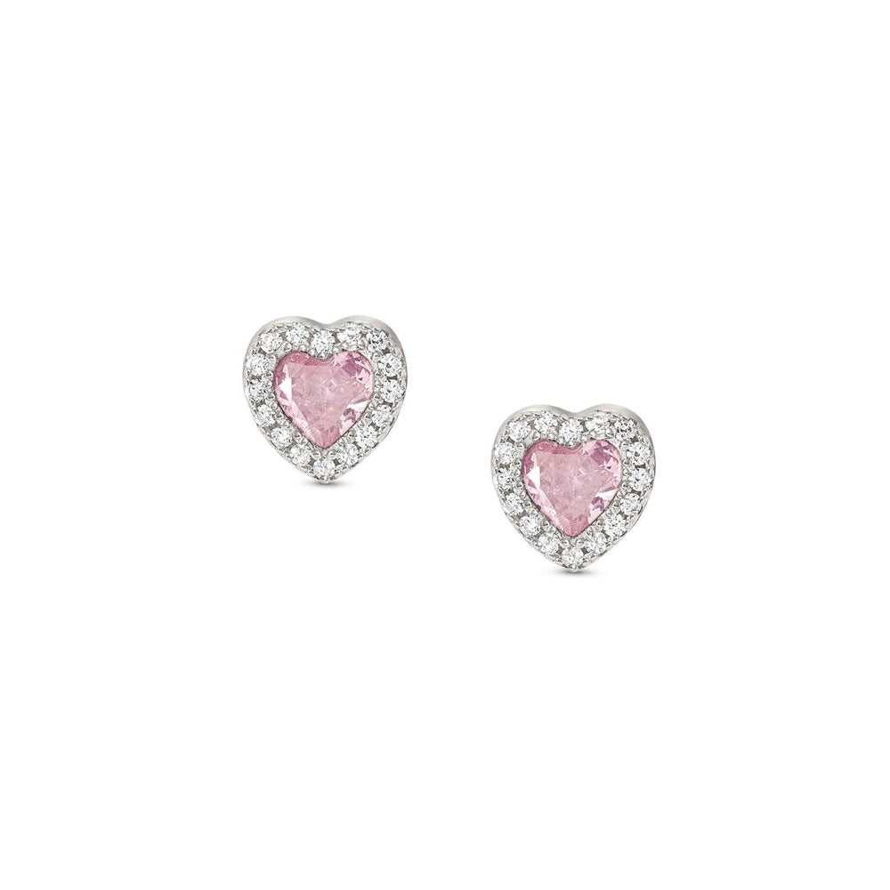 Nomination Silver Pink CZ Heart Studs