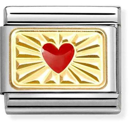 Nomination Red Heart With Etched Detail Charm