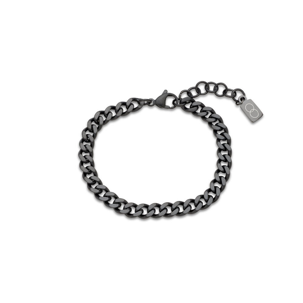 Over & Over Black Mens Stainless Steel  Curb Bracelet