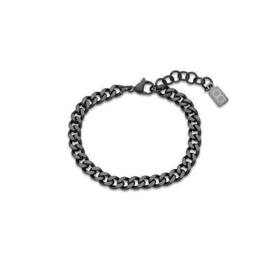 Over & Over Black Mens Stainless Steel  Curb Bracelet