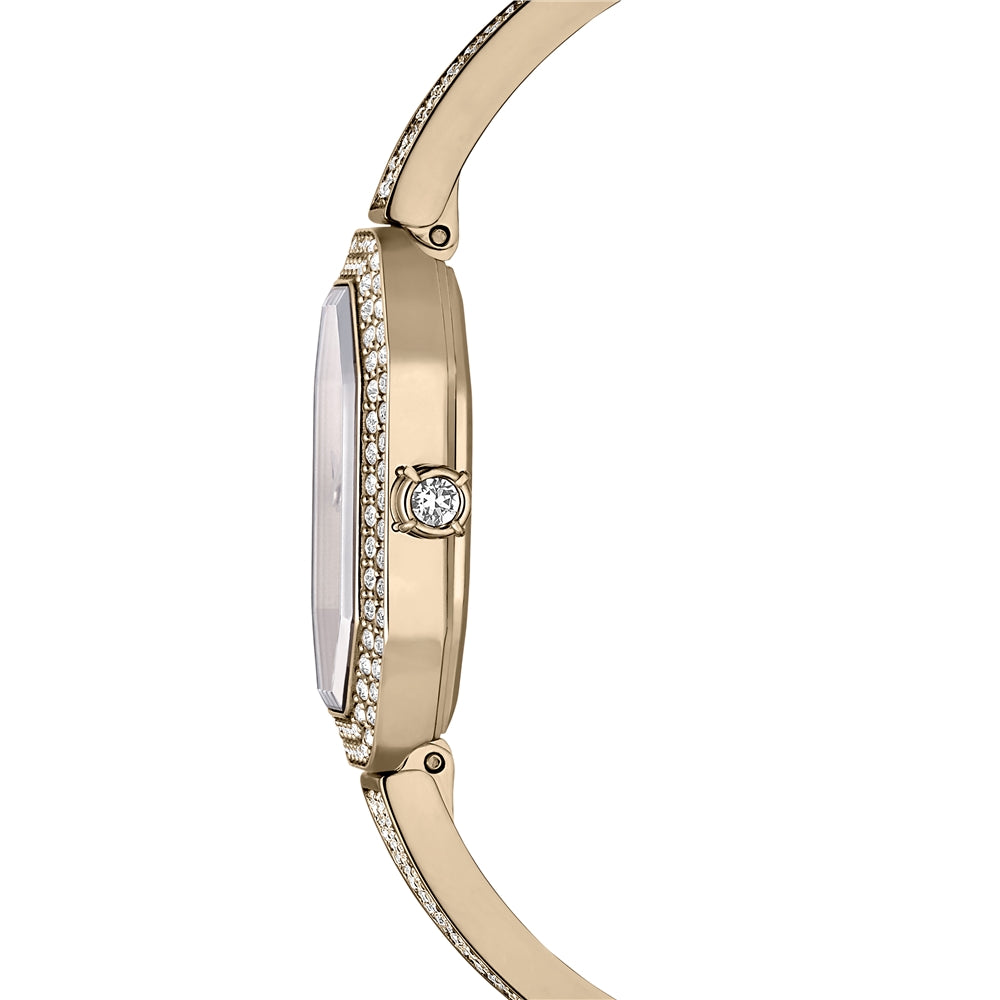 Swarovski Dextera Champagne Gold-Tone White Crystal Swiss Made Bangle Watch