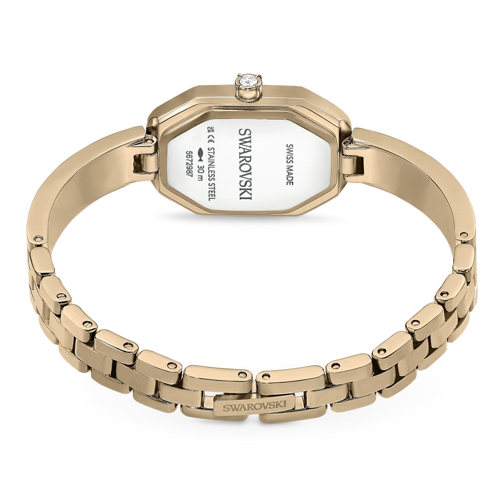 Swarovski Dextera Champagne Gold-Tone White Crystal Swiss Made Bangle Watch