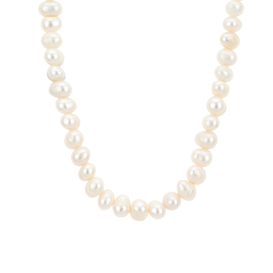 Over & Over Silver Mens Freshwater Pearl Necklace