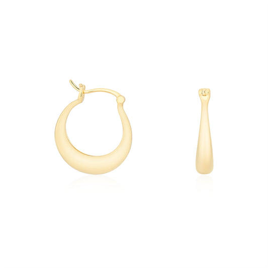 Argento Gold Flat Oval Hoop Earrings