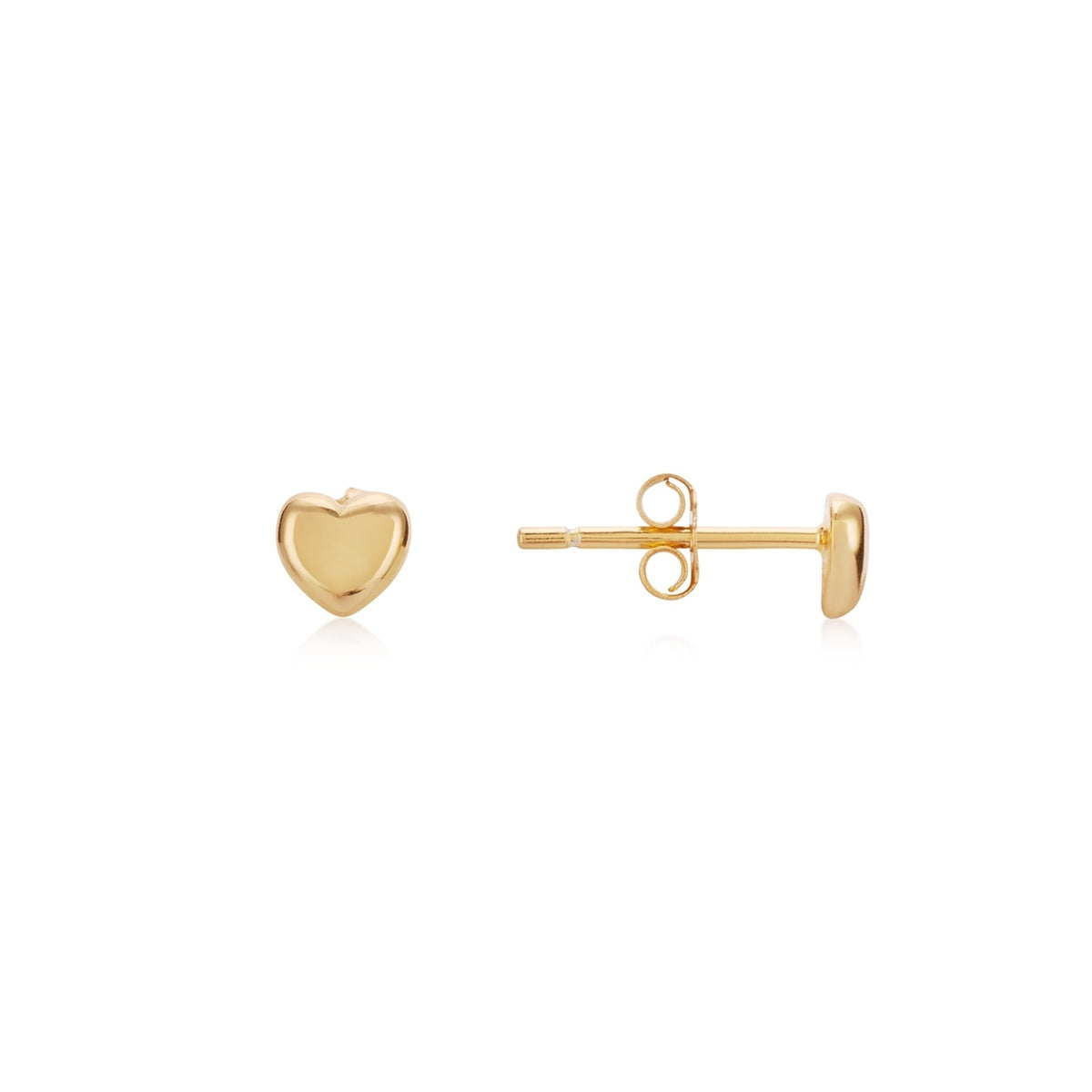 Argento Gold Petite Puff Heart Stud Earrings
