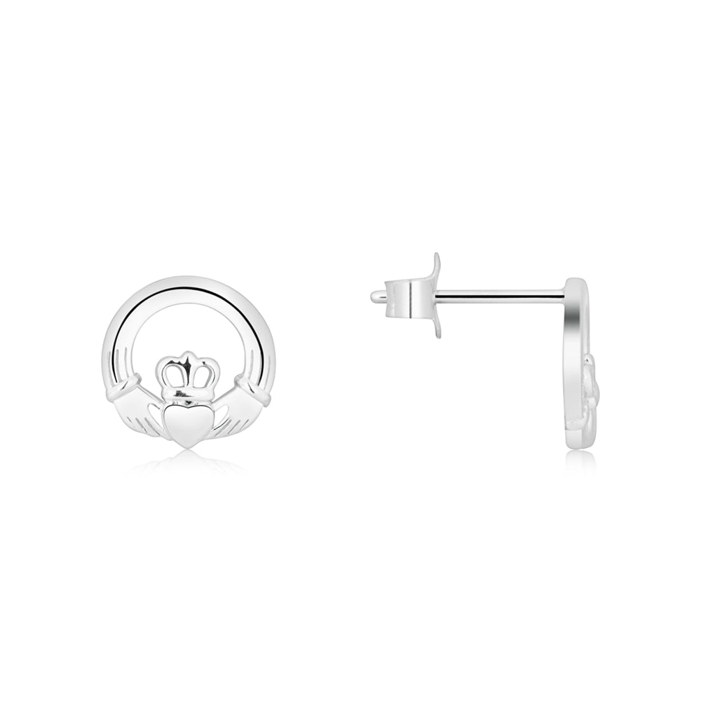 Argento Silver Claddagh Studs