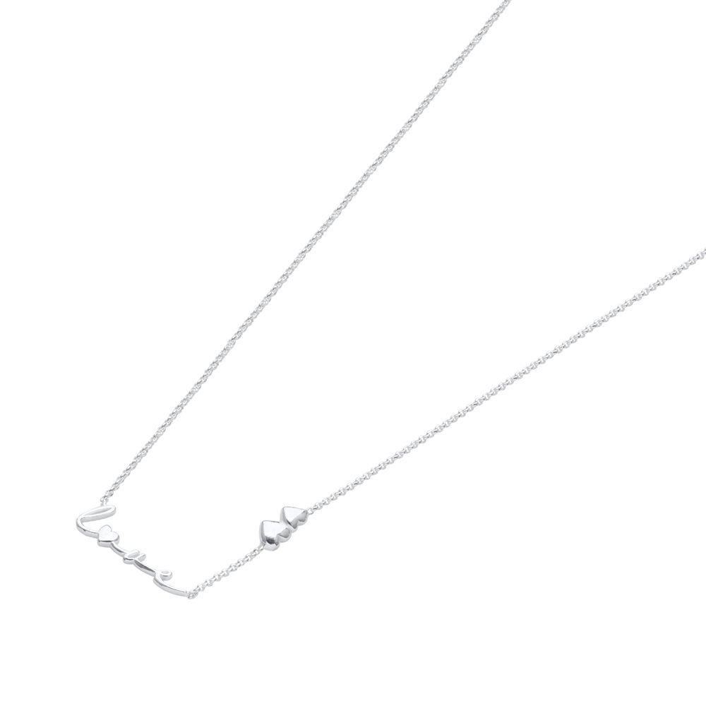 Argento Silver Love Puffed Heart Necklace