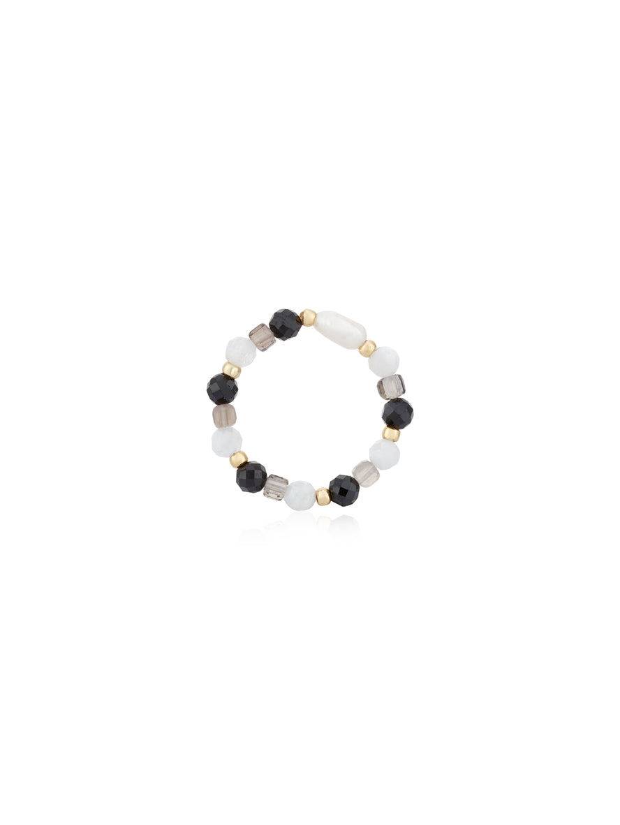 August Woods Gold and Black Stretch Ring