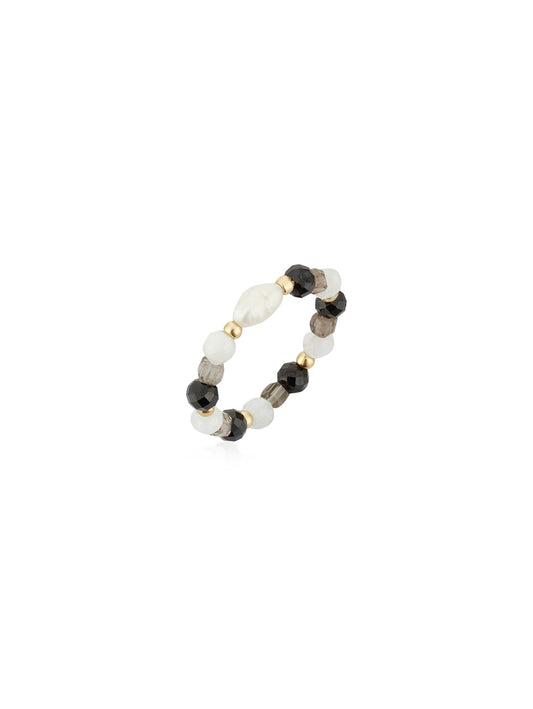 August Woods Gold and Black Stretch Ring