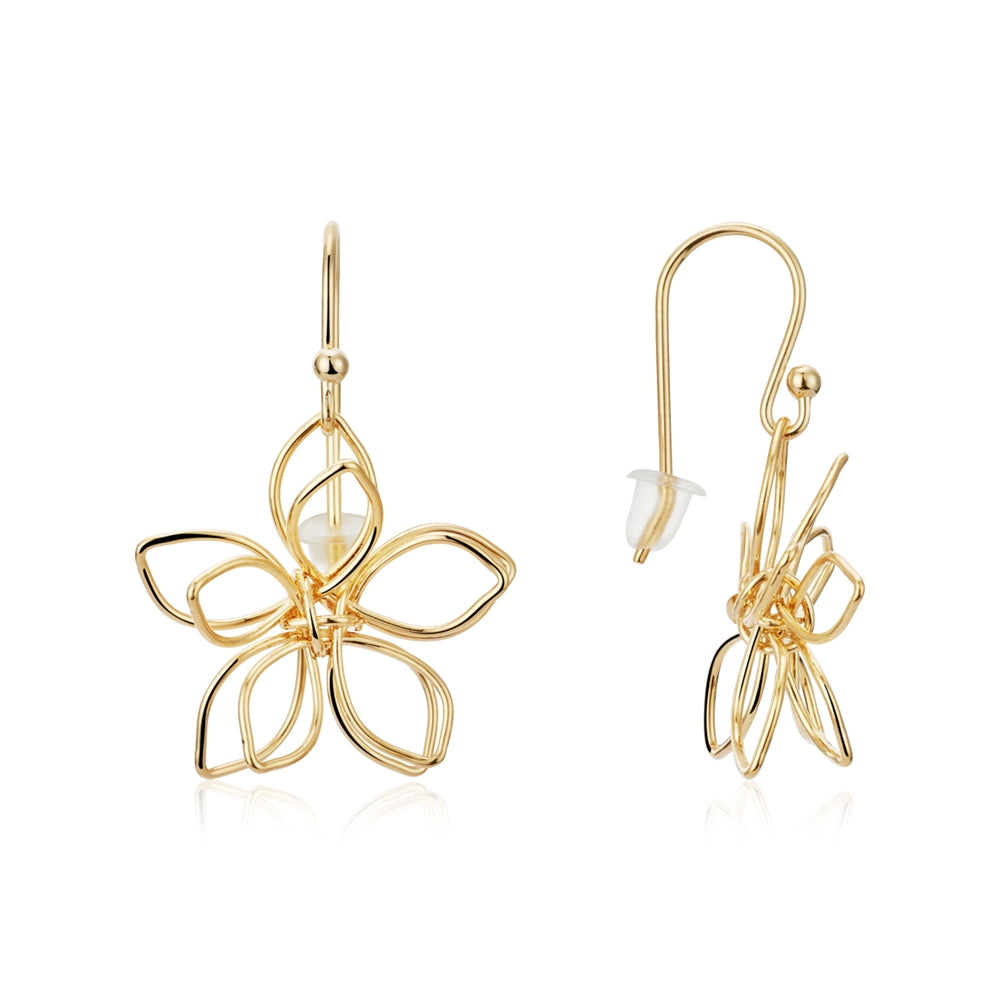 August Woods Gold Open Work Flower Drop Earrings
