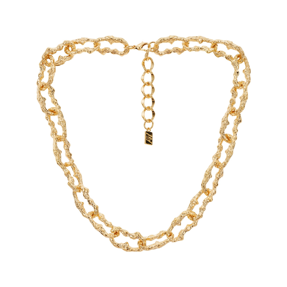 August Woods Gold Textured Statement Chain Necklace