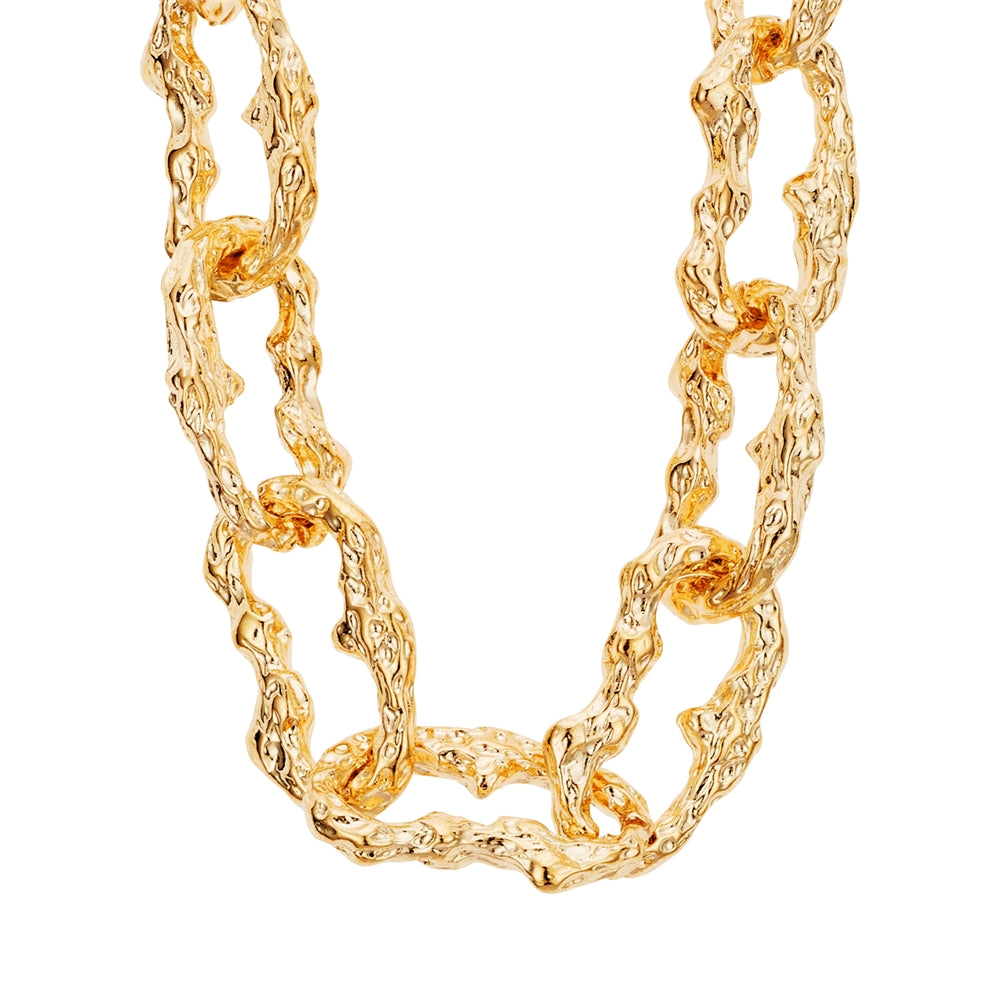 August Woods Gold Textured Statement Chain Necklace