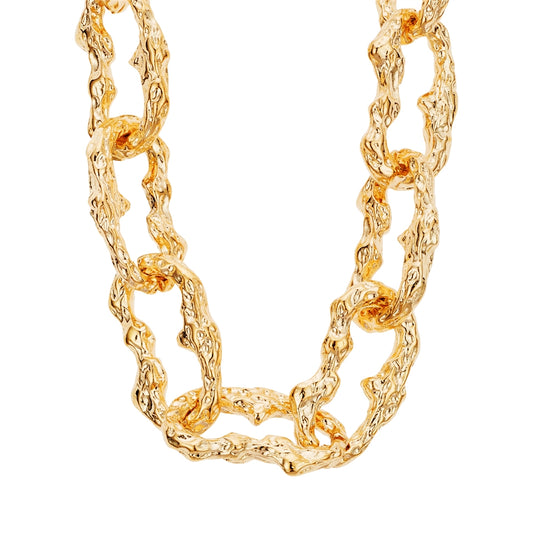 August Woods Gold Textured Statement Chain Necklace