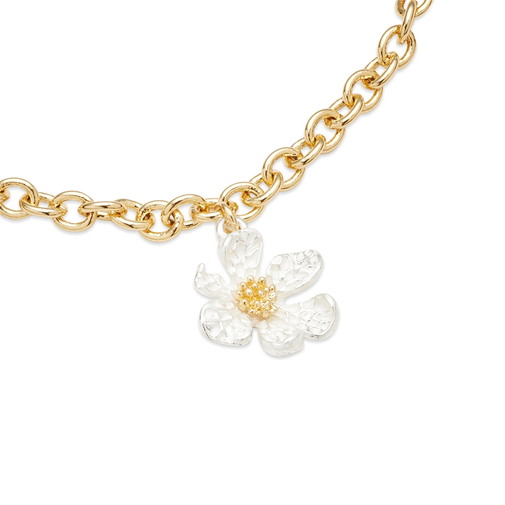 August Woods Gold Two-Tone Flower Pendant Bracelet